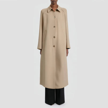 Elegant retro-style long casual jacket
