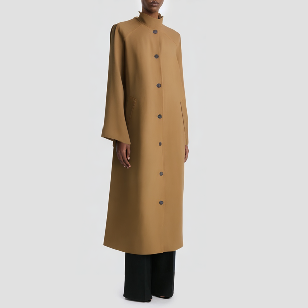 Single-breasted long women's coat