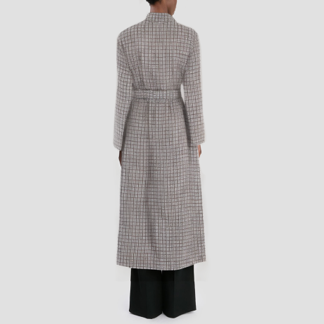 Retro plaid belted jacket