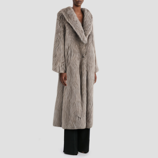 Elegant long trench coat in a suit style