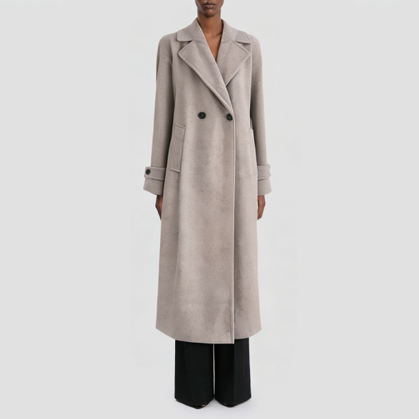 Double-brebreasted women's tweed coat