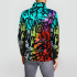 Green 3D textured bomber jacket with bubble-like padding