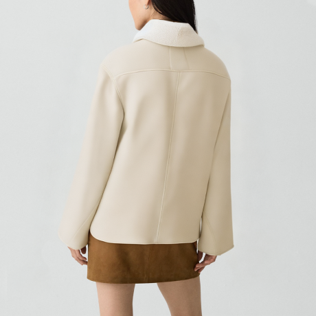 Retro notched lapel loose-fitting jacket