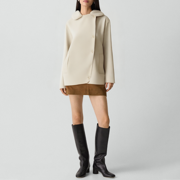 Retro notched lapel loose-fitting jacket