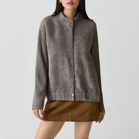 Retro-style colorful woven casual jacket