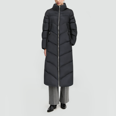 Stand-collar down-filled parka