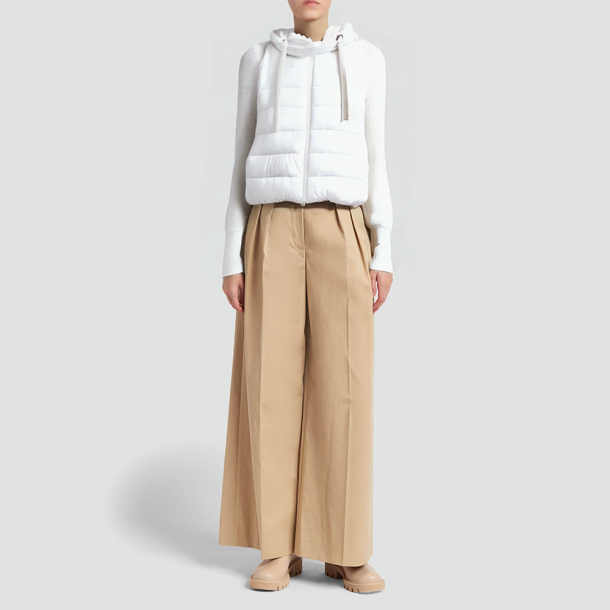 Down-filled short hooded jacket